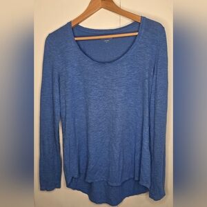 Eileen Fisher Blue Hemp/cotton Long Sleeve T shirt. Small